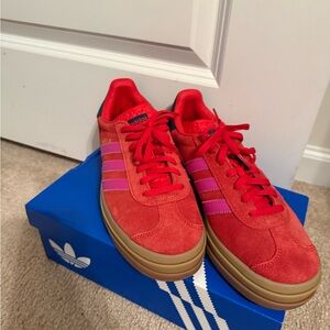 Adidas Gazelle Red and Pink Sneakers